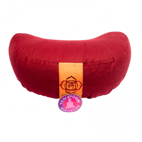 Cuscino Yoga per Meditazione 1° Chakra della Radice - Mezzaluna - (33 x 13cm)