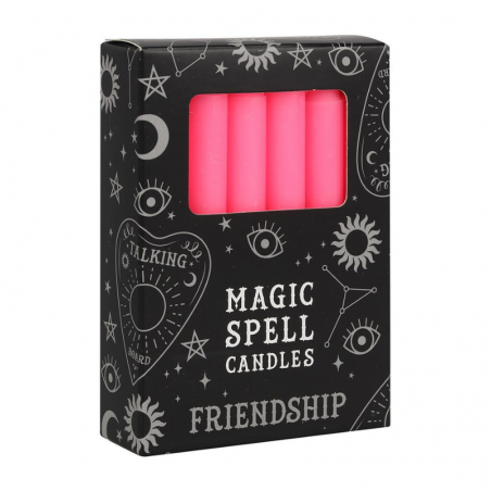 Amicizia Set 12 candele per incantesimi in cera - Rosa