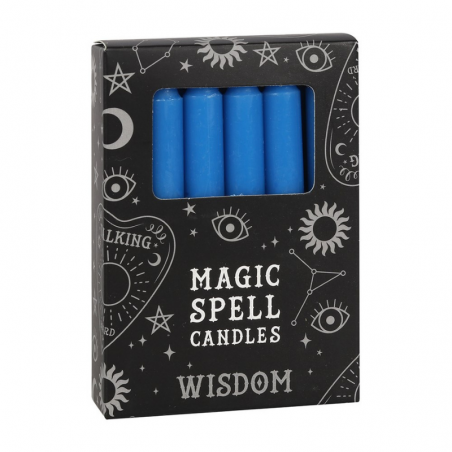 Saggezza Set 12 candele per incantesimi in cera - Blu
