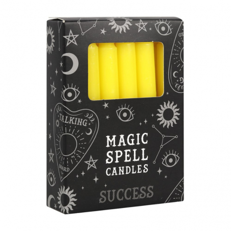 Successo Set 12 candele per incantesimi in cera - Giallo