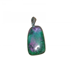 Pendente Rubino Fuchsite Pietra Burattata forata