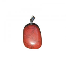 Pendente Howlite Rossa Pietra Burattata forata