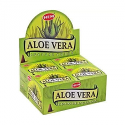 Aloe Vera 10 Coni Incenso Hem Aloe Vera Masala con Supporto 2