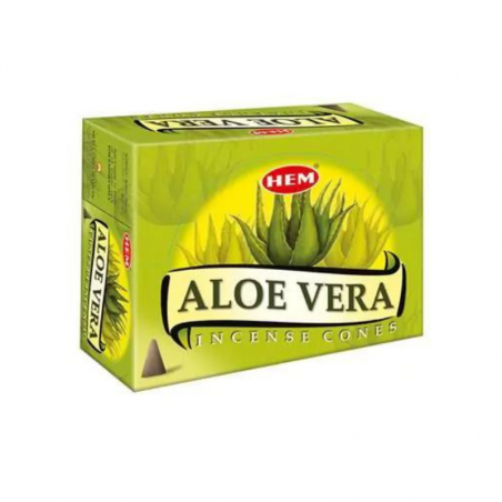 Aloe Vera 10 Coni Incenso Hem Aloe Vera Masala con Supporto