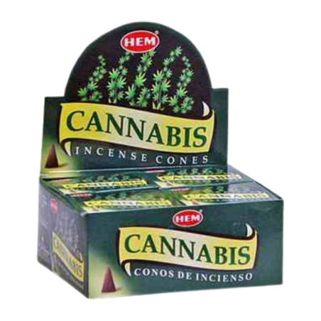Cannabis 10 Coni Incenso Hem Cannabis Masala con Supporto