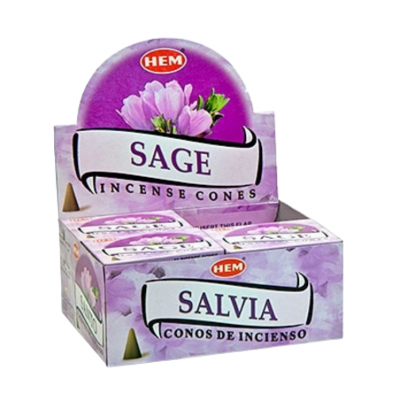 Salvia 10 Coni Incenso Hem Sage Masala con supporto