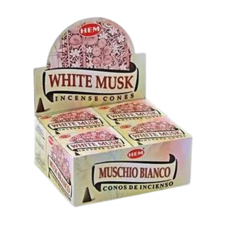 Incenso Muschio Bianco 10 Coni Hem – Profumo Delicato e Avvolgente
