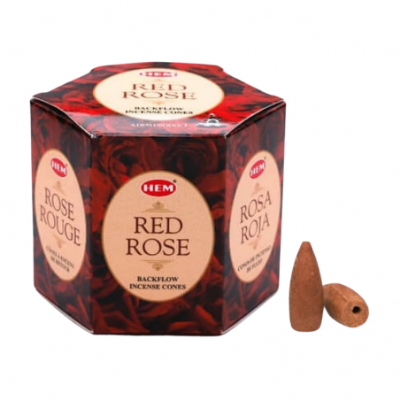 Rosa Rossa 40 Coni incenso a riflusso Hem Red Rose Backflow Masala