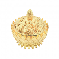 Bruciatore Resina Incenso Tibetano in Ottone Dorato - Loto