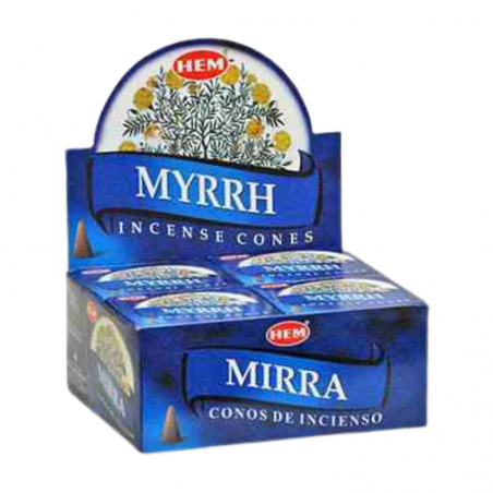 Mirra 10 Coni Incenso Hem Myrrh Masala con supporto