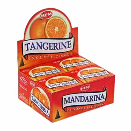 Mandarino 10 Coni Incenso Hem Tangerine con supporto