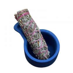 Ciotola Brucia Smudge, Resine, Palo Santo in Terracotta Blu