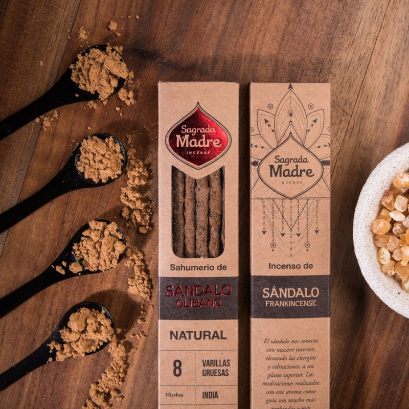Olibano & Sandalo - 8 Bastoni Smudge 100% Naturale - Sagrada Madre