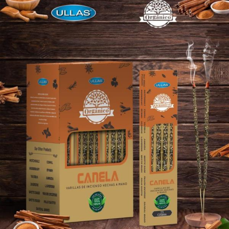 Cannella - Bastoni Incenso Naturale Smudge 100% Organico - Ullas
