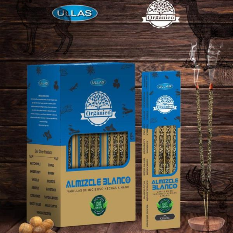 Muschio Bianco Bastoni Incenso Smudge White Musk Organico 100% Naturale - Ullas