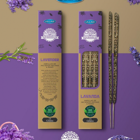 Lavanda - Bastoni Incenso Smudge Lavender Organico 100% Naturale - Ullas