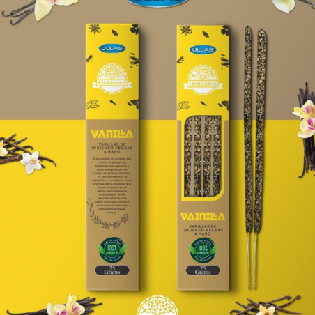 Vaniglia Bastoni Incenso Smudge Vanilla Organico 100% Naturale - Ullas