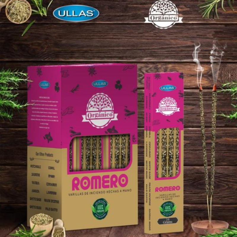 Rosmarino - Bastoni Incenso Smudge Rosemary Organico 100% Naturale - Ullas