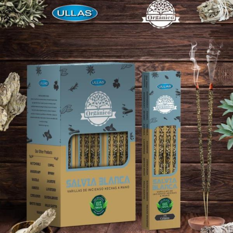 Salvia Bianca - Bastoni Incenso Smudge White Sage Organico 100% Naturale - Ullas