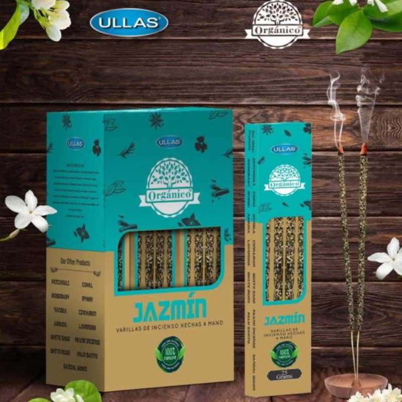 Gelsomino Bastoni Incenso Smudge Jasmine Organico 100% Naturale - Ullas
