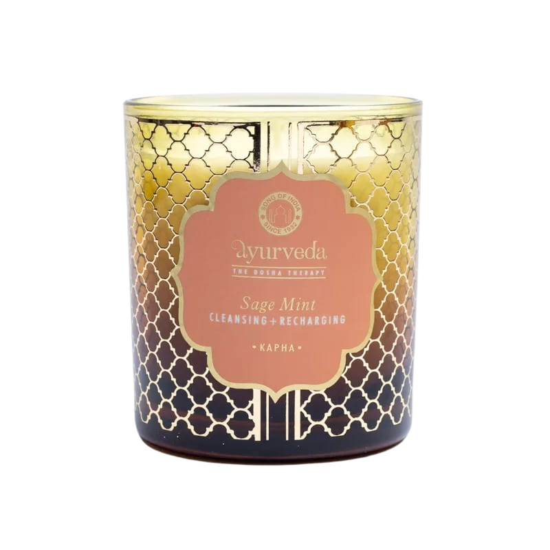 Salvia Menta Kapha Candela profumata Cera di Soia Song of India Ayurveda - (± 55 ore - 200gr.)