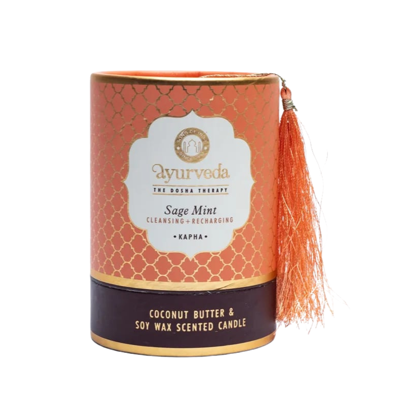 Salvia Menta Kapha Candela profumata Cera di Soia Song of India Ayurveda - (± 55 ore - 200gr.)