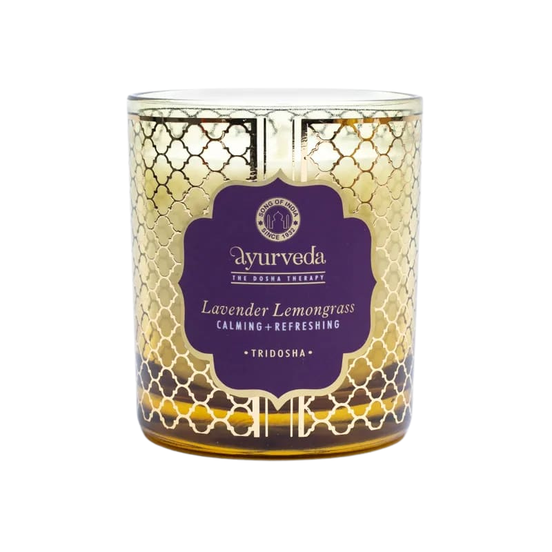Lavanda e Lemongrass Tridosha Candela profumata Cera di Soia Song of India Ayurveda - (± 55 ore - 200gr.)