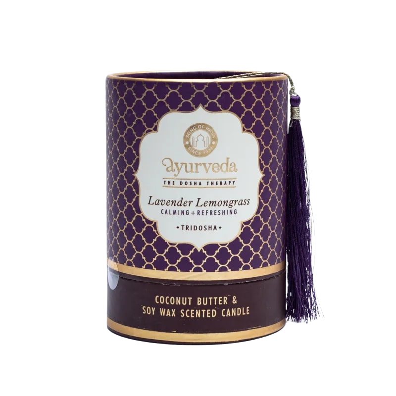 Lavanda e Lemongrass Tridosha Candela profumata Cera di Soia Song of India Ayurveda - (± 55 ore - 200gr.)