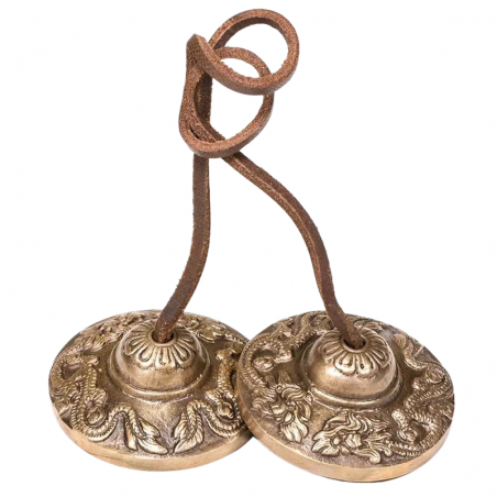 Cimbali in Ottone Draghi Cinesi per pratiche spirituali e meditazione - (6,7cm)