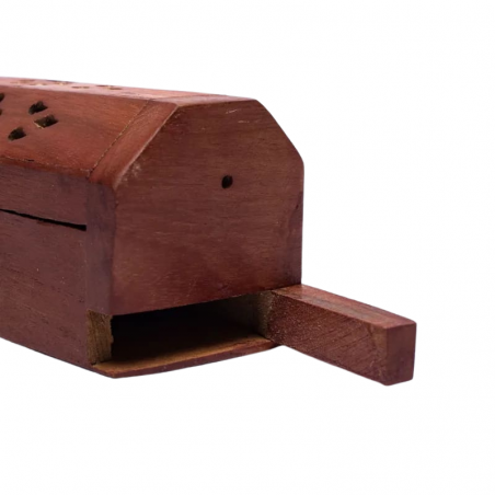 Supporto in legno per bastoncini e coni incenso con contenitore (± 30cm) - Fiori