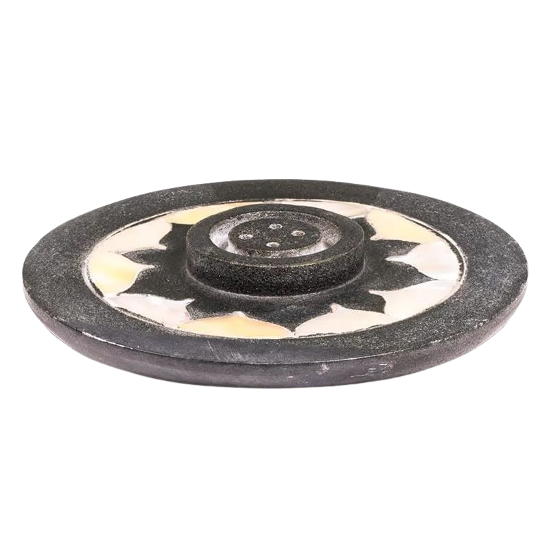 Supporto Incenso Pietra Ollare – Loto Intagliato