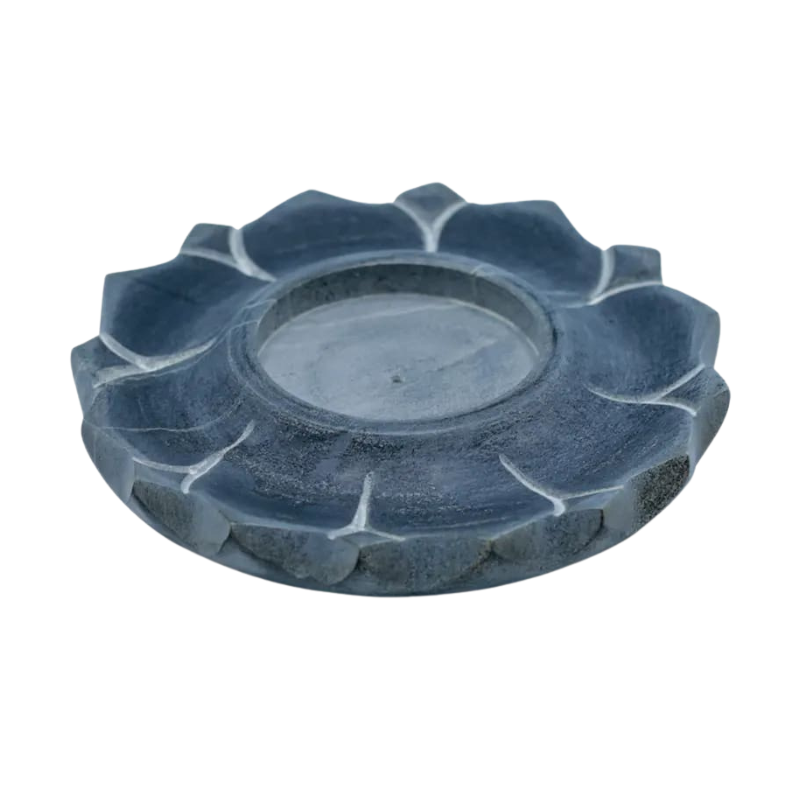 Porta Candela e Bastoncini incenso in Pietra Ollare Grigia - Loto