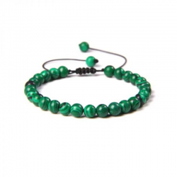 Braccialetto Malachite perline sintetiche su filo regolabile