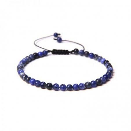 Braccialetto Sodalite perline naturali da 4mm su filo regolabile