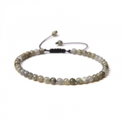 Braccialetto Labradorite perline naturali da 4mm su filo regolabile