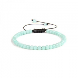 Braccialetto Amazzonite perline naturali su filo regolabile
