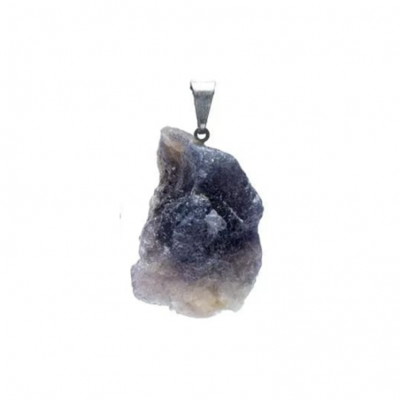 Ciondolo Zaffiro d'acqua - Iolite Grezza Pietra Naturale - (± 25mm)