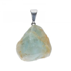 Ciondolo Topazio Blu Grezzo Pietra Naturale - (± 15 - 30mm)