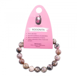 Braccialetto Rodonite perline in pietra naturale da 10mm