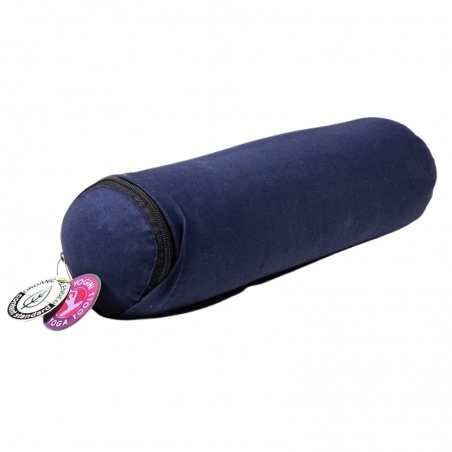 Mini Bolster Yoga in Cotone Bio - Blu Scuro (12 x 40cm)