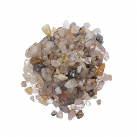 Quarzo Rutilato Sacchetto Chips Pietre Burattate (± 10mm) - 50gr.