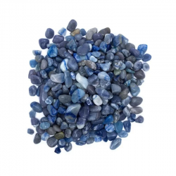 Quarzo Blu Sacchetto Chips Pietre Burattate (± 10mm) - 50gr.