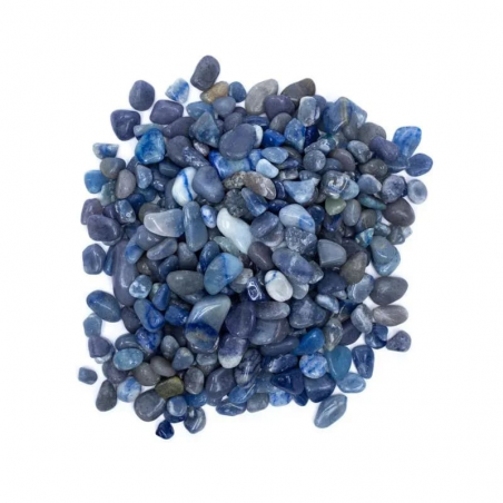 Quarzo Blu Sacchetto Chips Pietre Burattate (± 10mm) - 50gr.
