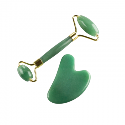 Avventurina Verde Rullo e Gua Sha per massaggio Viso e Corpo