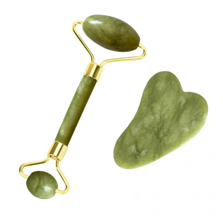 Serpentino Rullo e Gua Sha per massaggio Viso e Corpo
