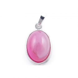 Agata Rosa Pendente Pietra Naturale ovale - (26 x 17mm)