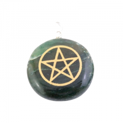 Avventurina Verde Pendente Pietra Naturale con simbolo Pentagramma