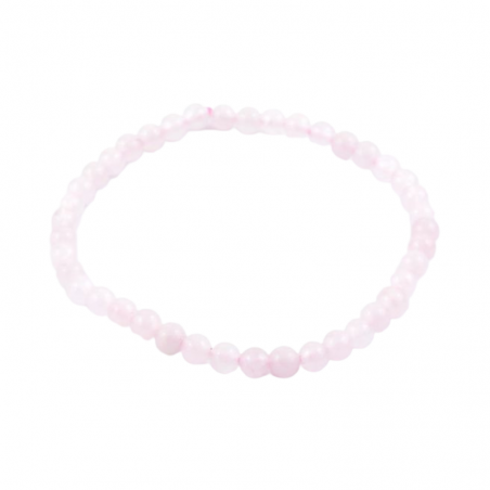 Braccialetto Quarzo Rosa Perline da 4mm in pietra naturale - Qualità A
