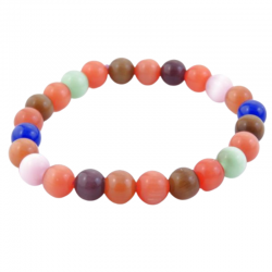 Braccialetto Occhio di Gatto multicolore perline da 8mm in Pietra Naturale