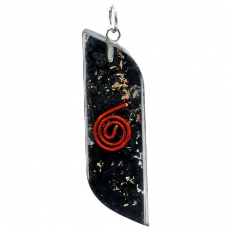 Shungite Orgone Pendente con spirale - 5cm